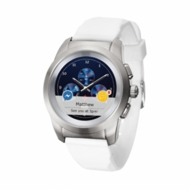 MyKronoz Smart Watch ZeTime Original Petite 39mm Brushed Silver / White Silicon