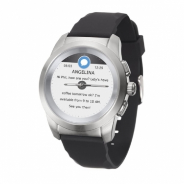 MyKronoz Smart Watch ZeTime Original Regular 44mm Brushed Silver / Black Silicon